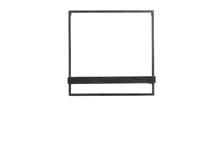 Maddison Matte Black Wood Wall Shelf 50x15x50 cm