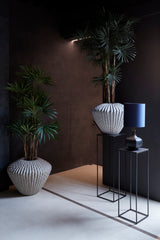 Sleek Matt Black Barrel Lamp Base 19x25 cm