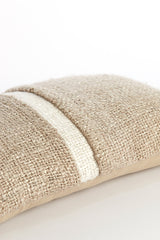 Rectangular Beige & White Levis Cushion 60x30 cm