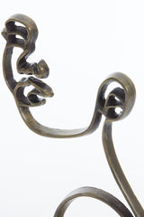 Antique Bronze Abstract Face Sculpture on Base 28x8x38 cm