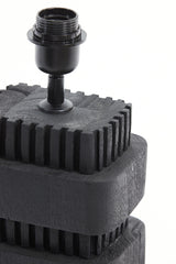 Elegant Sakura Wood Lamp Base, 17x13x37 cm, Matte Black Finish