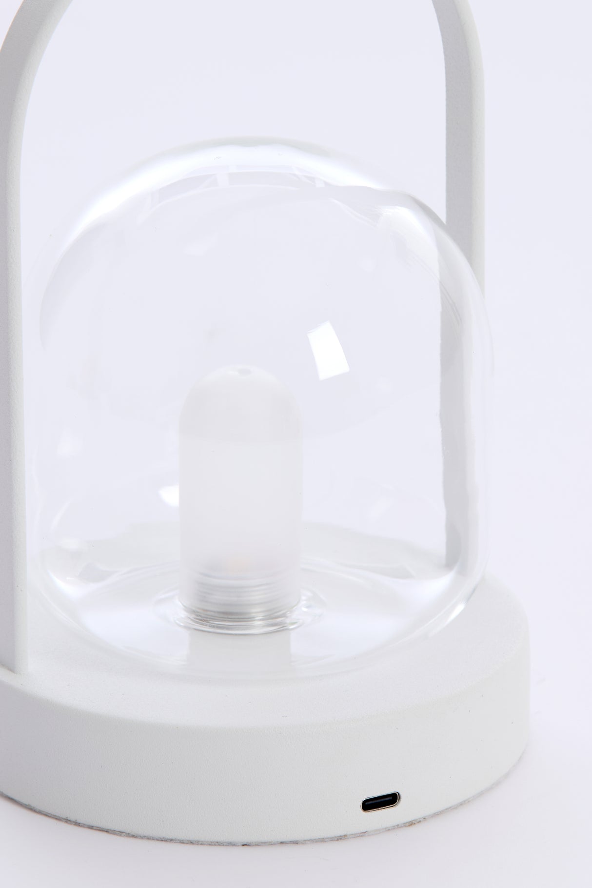 Glass & Cream LED Table Lamp - Ø12x19 cm Yeremi