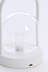 Glass & Cream LED Table Lamp - Ø12x19 cm Yeremi