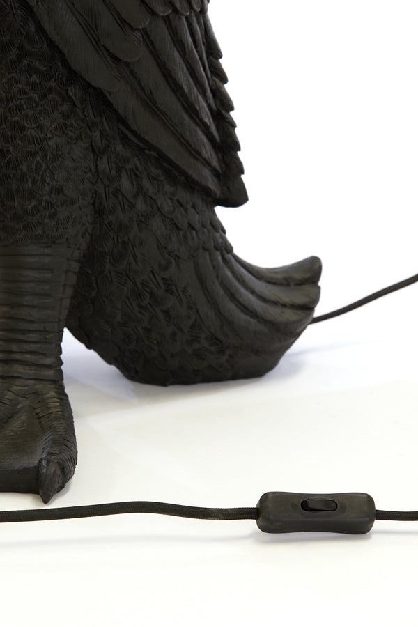Elegant Black Duck Table Lamp 32x31x65 cm