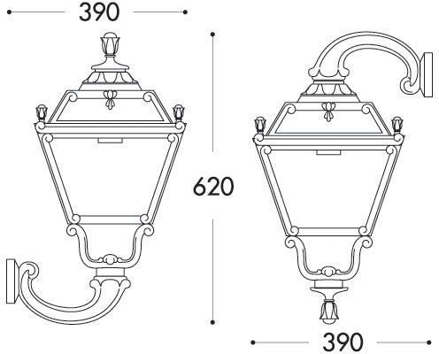 Tobia Ofir 30W E27 HighPower LED CCT, Classic Wall Lantern, Black/Clear