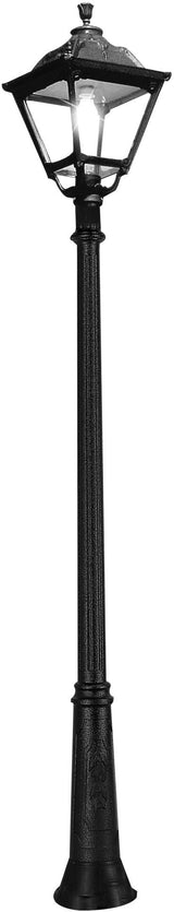 Tobia Ricu 30W E27 HighPower LED CCT, Classic Post Lantern, Black/Clear
