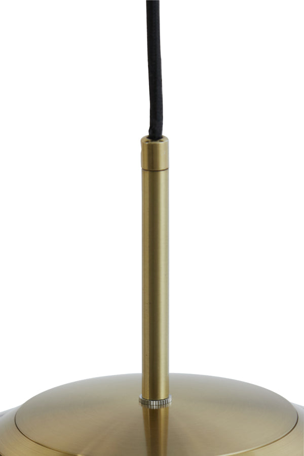 Elegant 40 cm Glass Pendant Lamp in Light Grey and Gold
