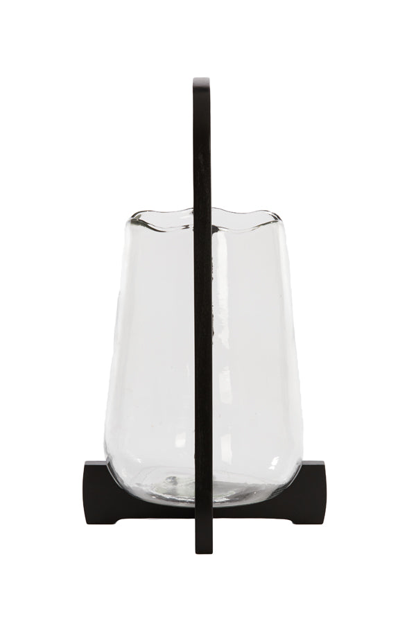 Cyclone Ø26x48 cm Anosy Transparent Glass with Ebony Wood Base