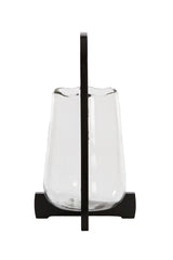 Cyclone Ø26x48 cm Anosy Transparent Glass with Ebony Wood Base
