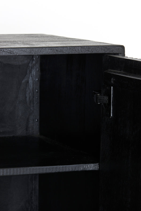 Sleek Black Abage Wood Cabinet 150x40x80 cm