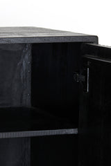 Sleek Black Abage Wood Cabinet 150x40x80 cm