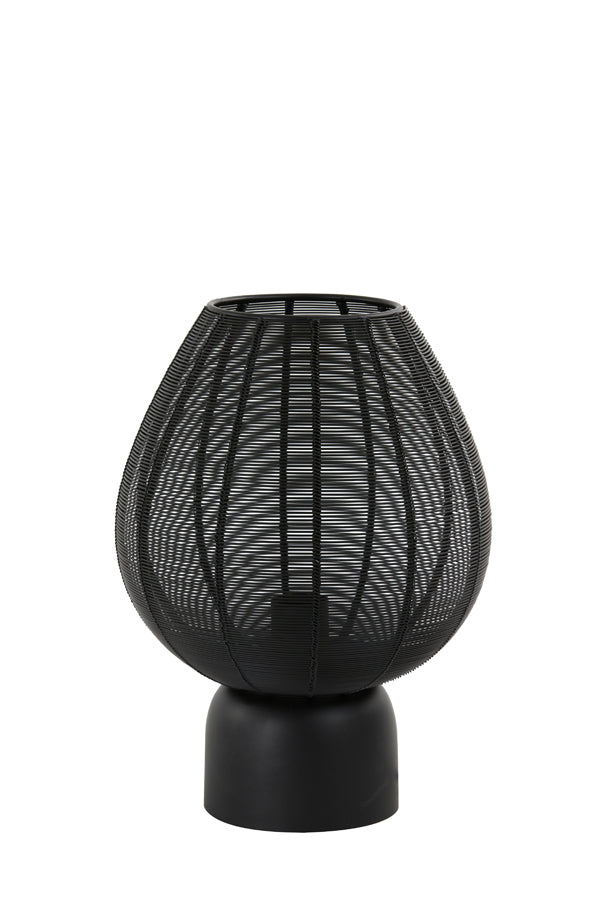 Elegant Suneko Matte Black Table Lamp – Ø25x34 cm