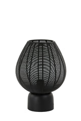 Elegant Suneko Matte Black Table Lamp – Ø25x34 cm