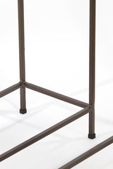 Set of 2 Console Tables in Brown Marble and Wood - Sizes 120x21x72 & 140x25x82 cm