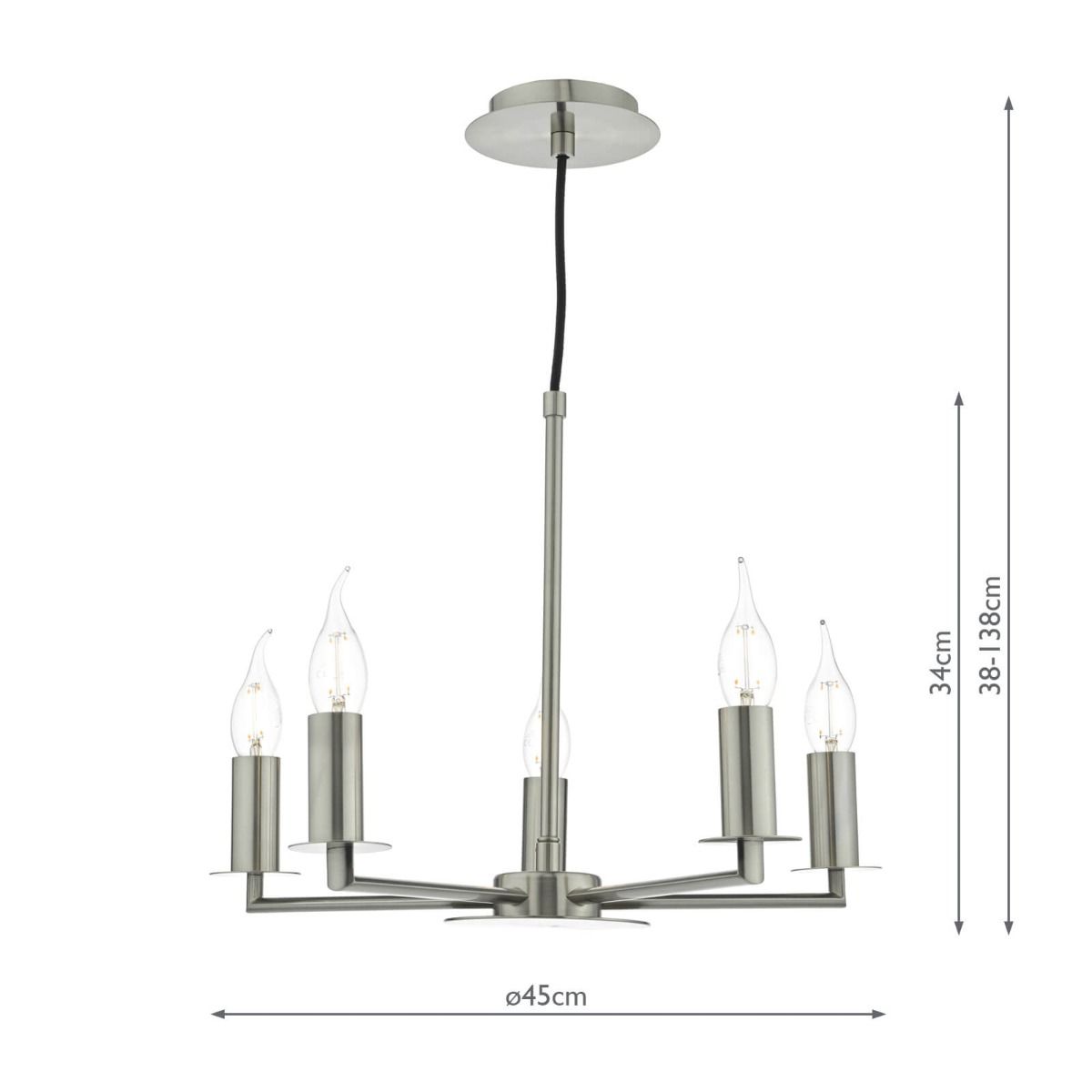 Tyler 5lt Pendant Satin Nickel Fitting Only