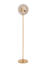 Elegant Medina Glass Floor Lamp - Smoke and Gold Finish, 160 cm