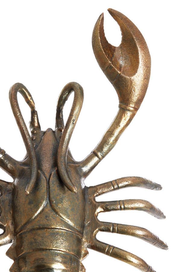 Ornamental Lobster Sculpture in Antique Bronze Finish - 50x32x15 cm