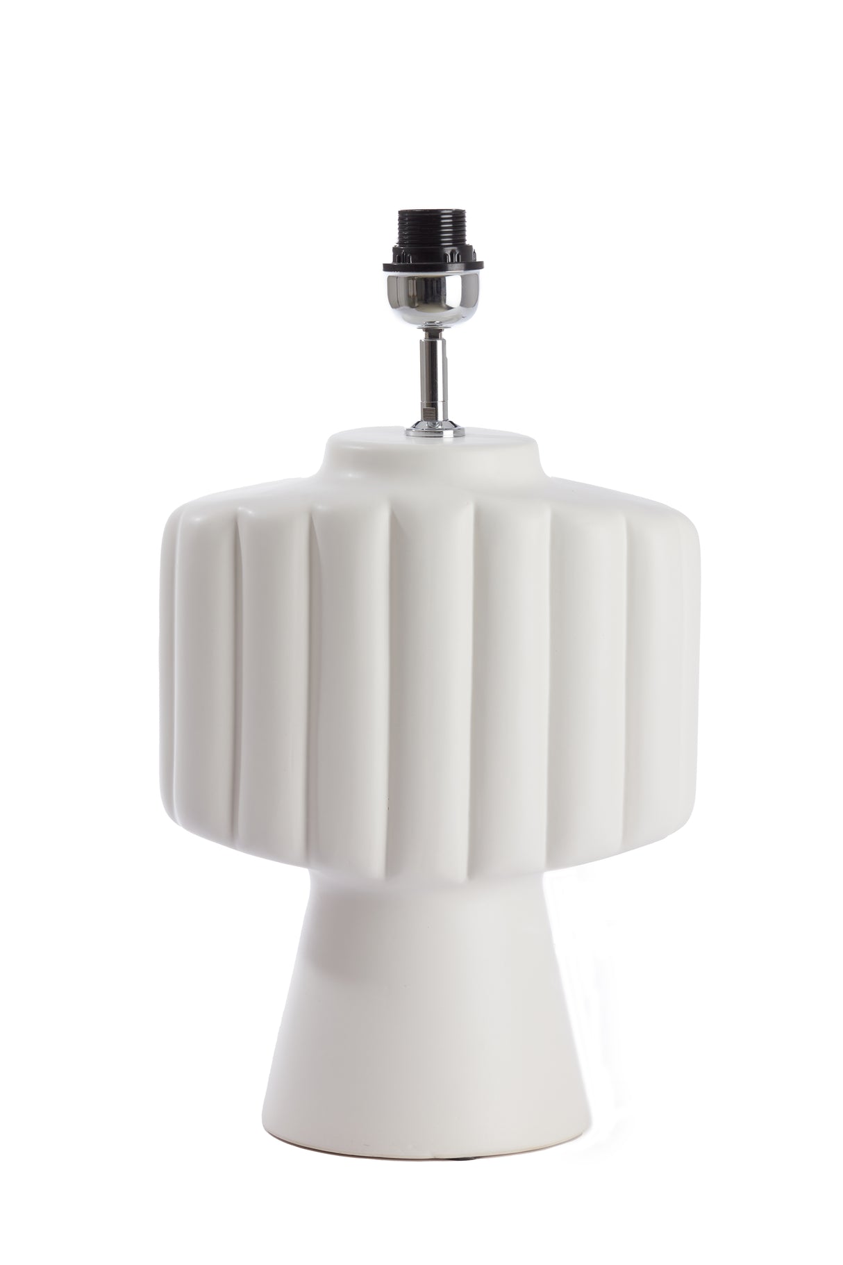 Sculptural Matt Cream Ceramic Lamp Base, 29.5x18.5x49 cm