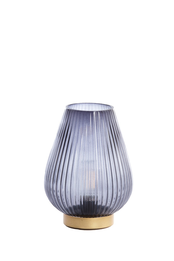 Elegant Grey & Gold Glass LED Table Lamp - Tajera Series