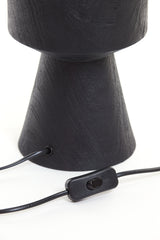 Matte Black Wooden Lamp Base Ø17x44 cm Gregor Design