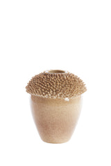 Taupe Ceramic Sangku Vase - 28x27.5x31.5 cm Decorative Piece