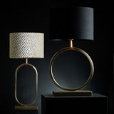 Elegant Light Gold Lamp Base with Textured Design - 30x13x37 cm