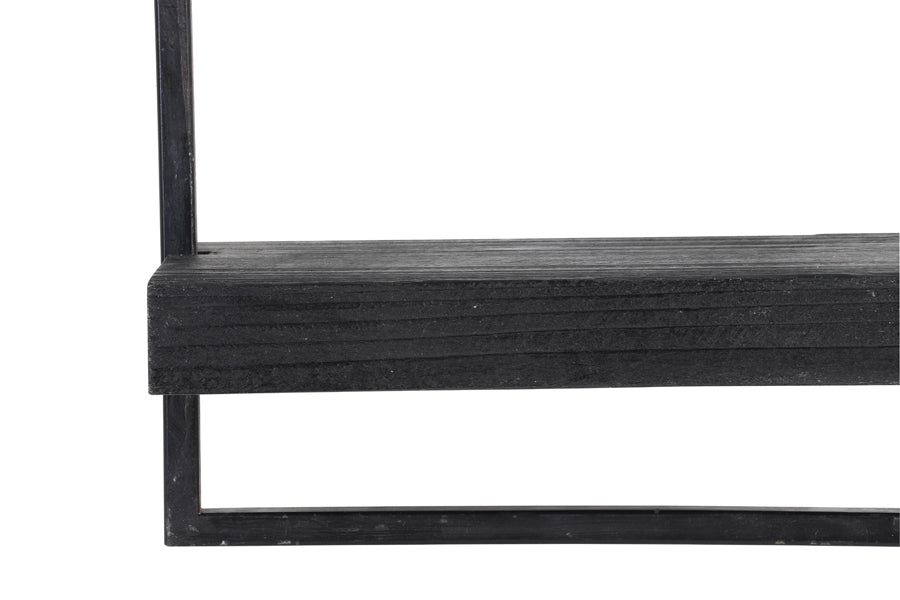 Maddison Matte Black Wood Wall Shelf 50x15x50 cm