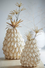 Elegant Cream Vase 42x39x47 cm - Garlic Shape Deco