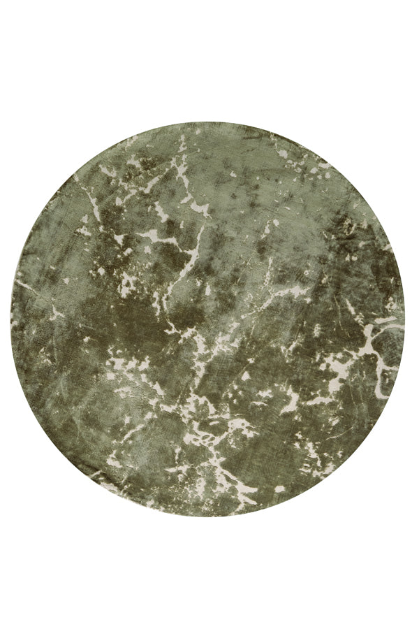 Round Olive and Grey Sjors Rug Ø200 cm