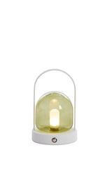 Yeremi LED Table Lamp, Green & Cream Glass, Ø12x19 cm