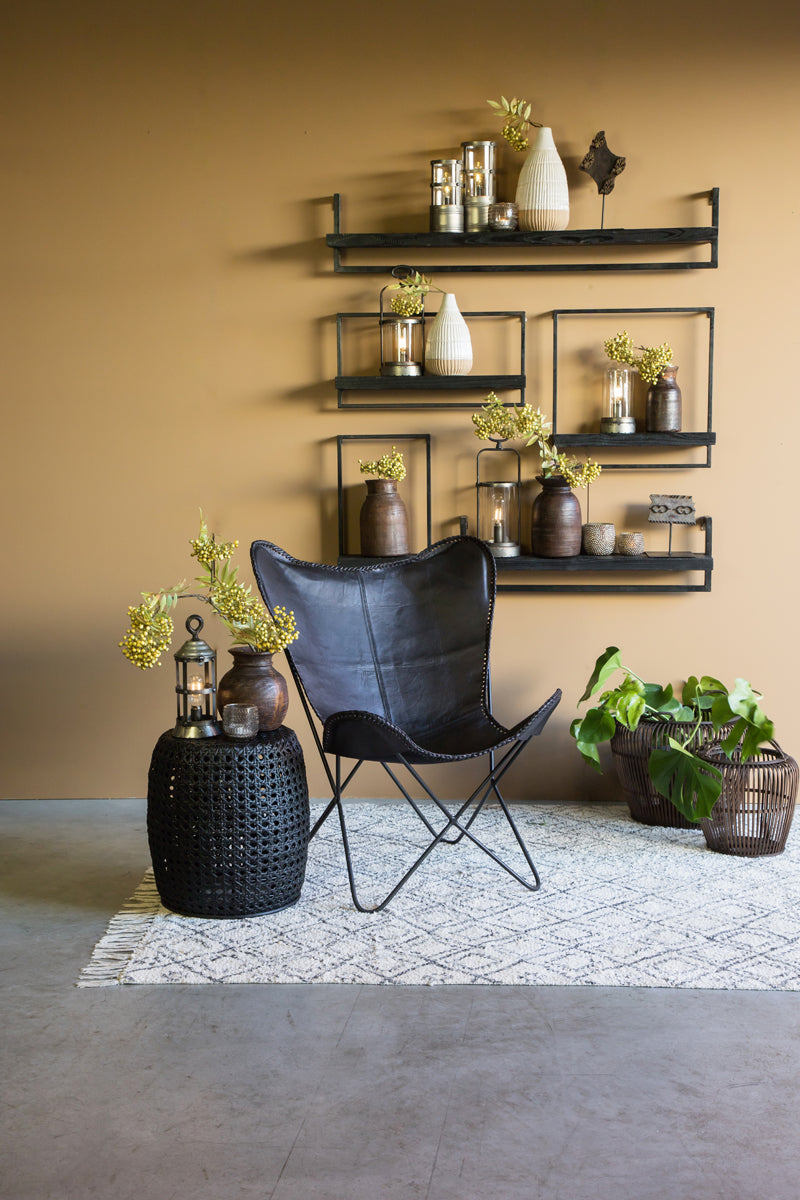Maddison Wood Matte Black Wall Shelf 30x15x50 cm