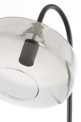 Solna Floor Lamp with Smoked Glass and Matte Black Finish, 45x29.5x160 cm