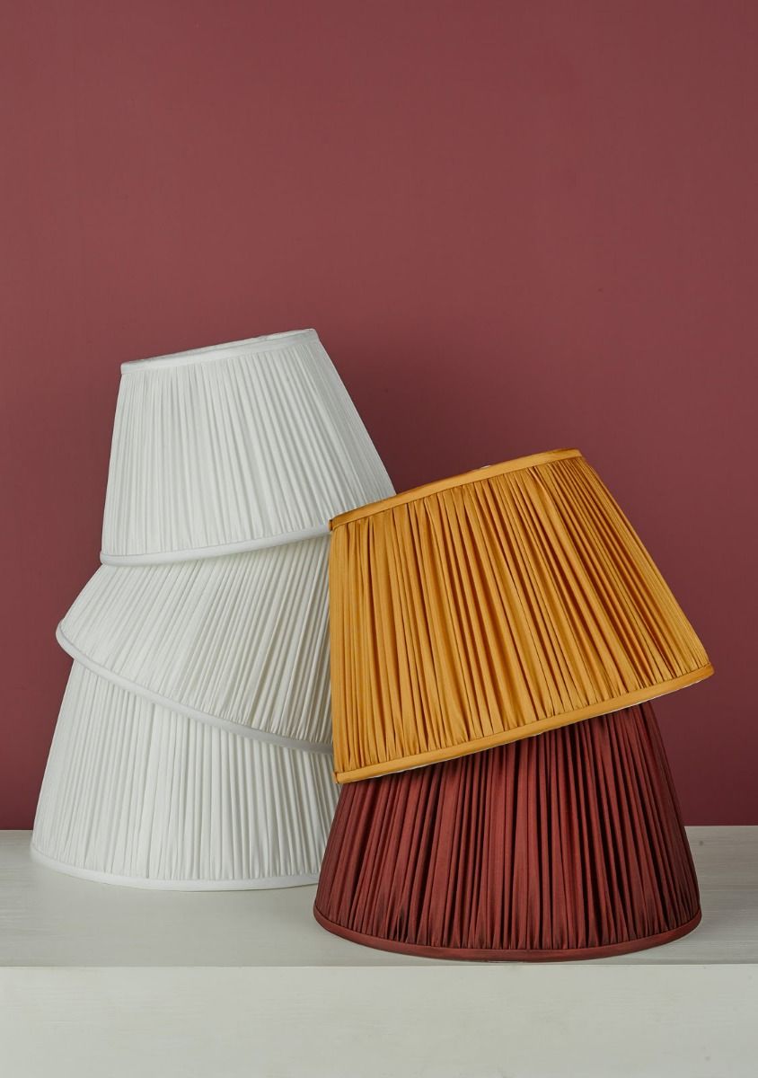 Ulyana Ivory Faux Silk Pleated Shade 45cm