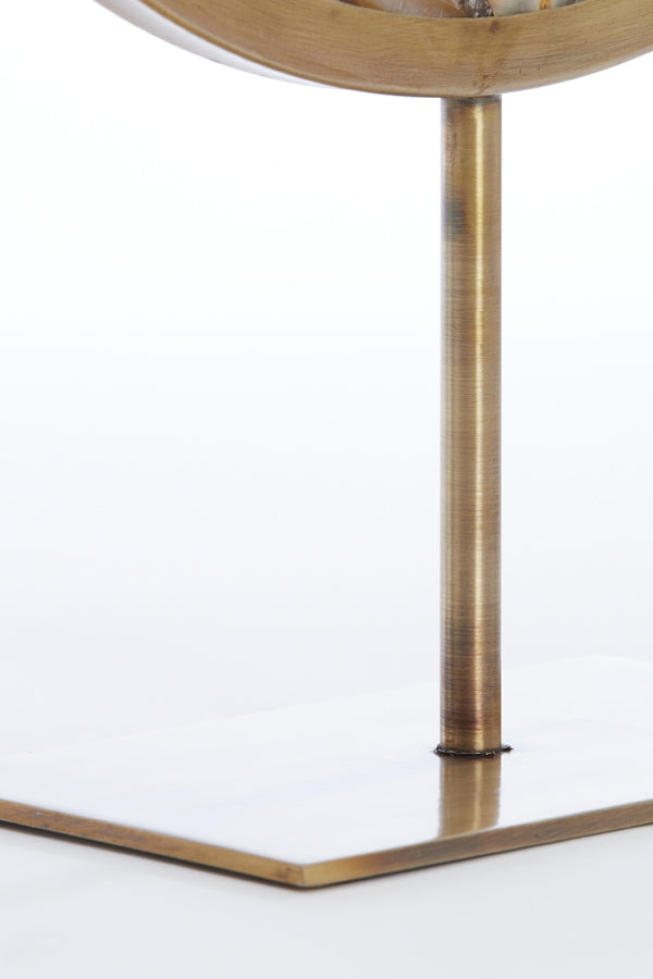 Yellow Agate and Antique Bronze Ornament on Stand 35x12x50 cm
