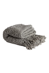 Dark Grey Striped Throw Blanket 170x130 cm