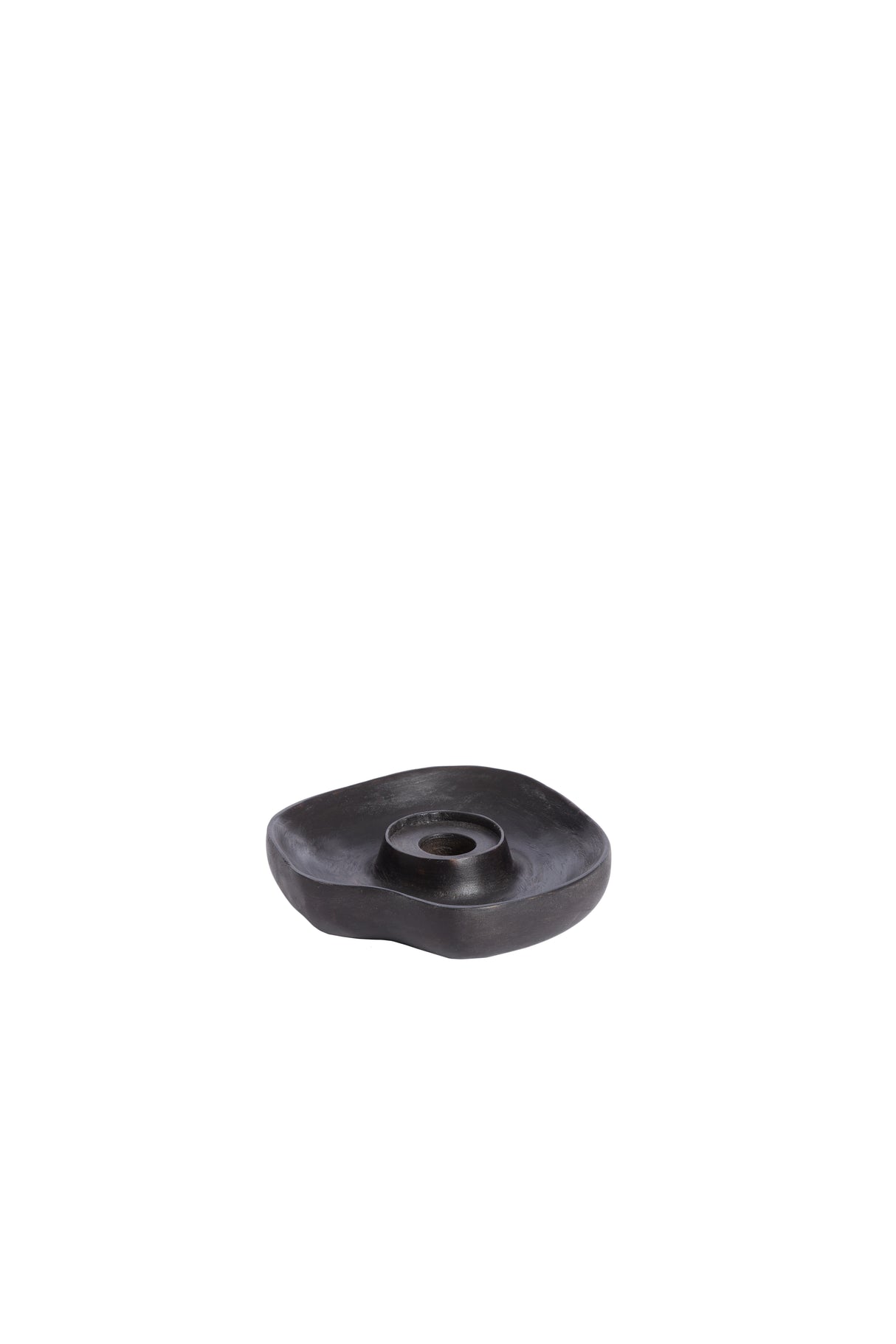Rustic Dark Brown Wooden Candle Holder Ø14x3 cm