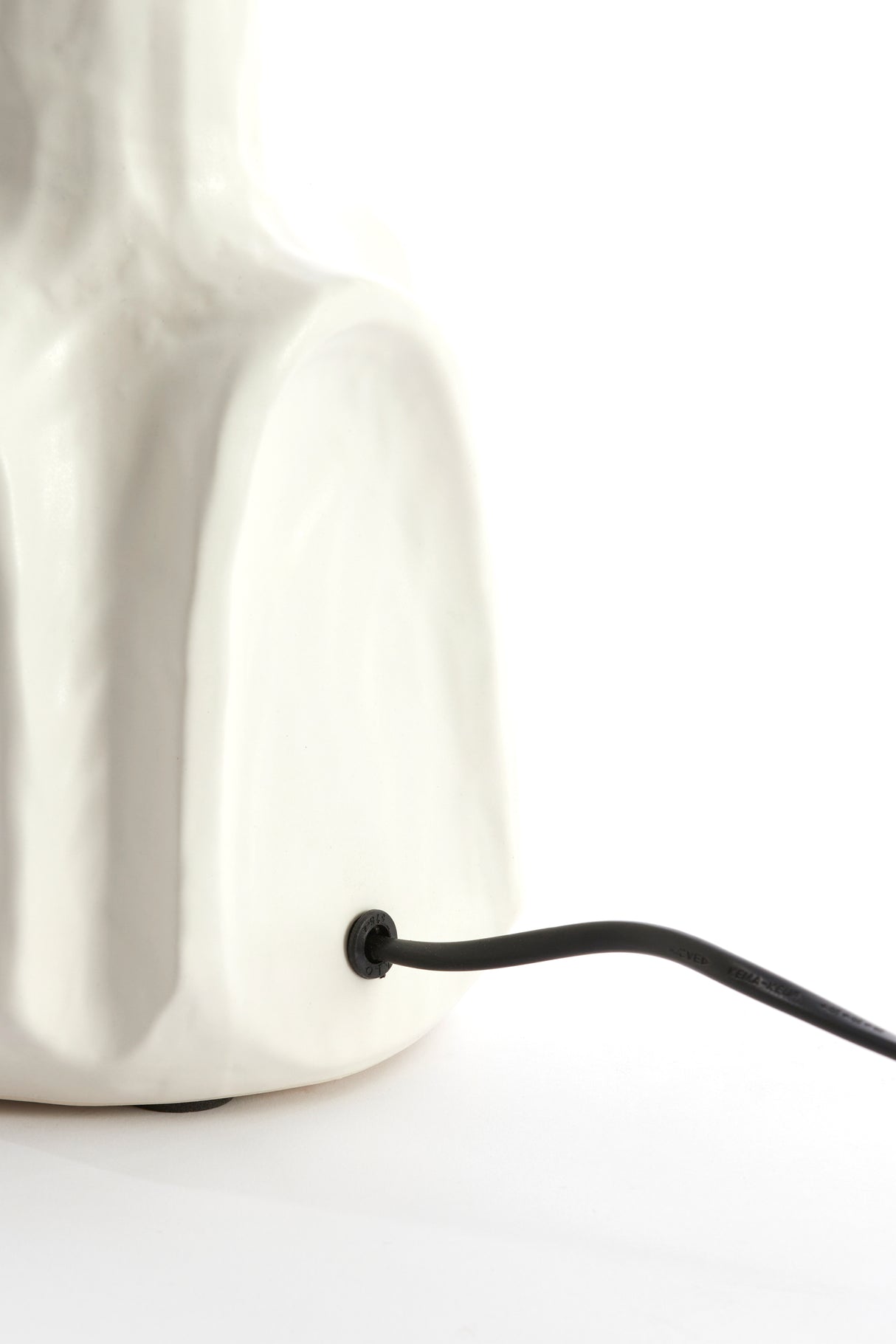 Ceramic Lamp Base, Matte Cream Finish, 20.5x37 cm