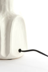Ceramic Lamp Base, Matte Cream Finish, 20.5x37 cm