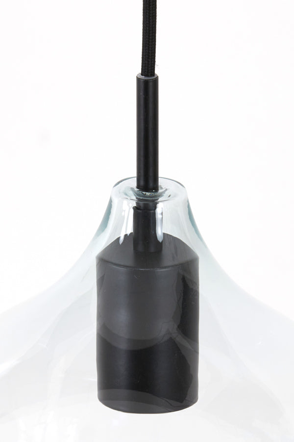 Elegant 5-Light Chandelier Ø61x66 cm Rakel - Matte Black & Clear Glass
