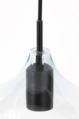 Elegant 5-Light Chandelier Ø61x66 cm Rakel - Matte Black & Clear Glass