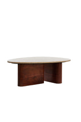 Elegant Sand-and-Brown Travertine Coffee Table - 90x72x31 cm Mahelona