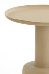 Beige Milaki Round Side Table 39x52 cm