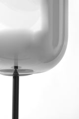 Smoked Glass and Black Floor Lamp, 35cm x 160cm, Julia Collection