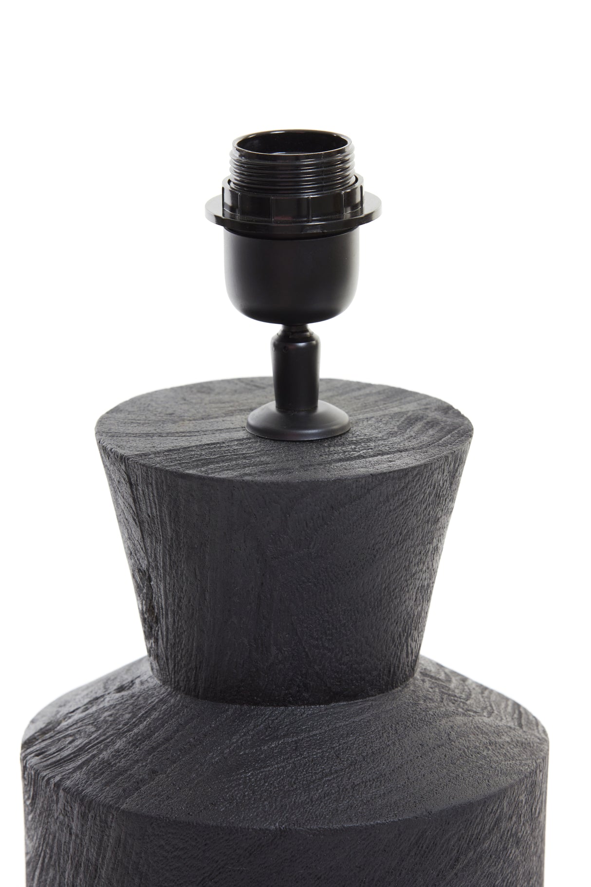 Matte Black Wooden Lamp Base Ø17x44 cm Gregor Design