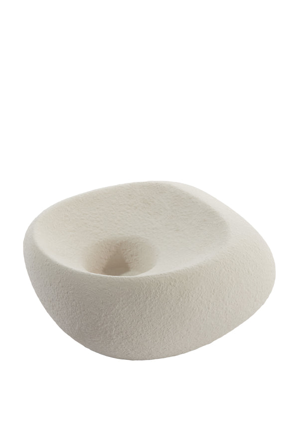 Cream Ceramic Tealight Holder 20.5x20.5x12 cm - Alka Design