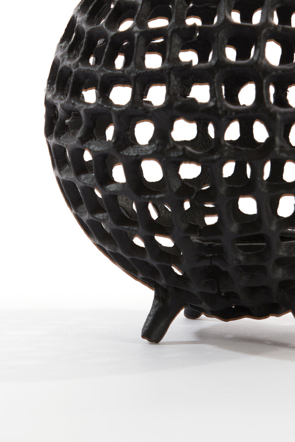 Matte Black Purcina Tealight Holder Ø20x17 cm