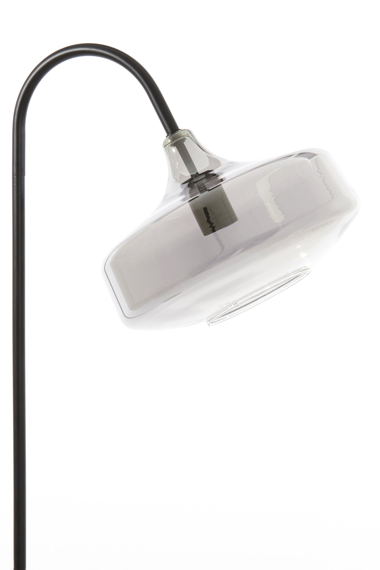 Solna Floor Lamp with Smoked Glass and Matte Black Finish, 45x29.5x160 cm