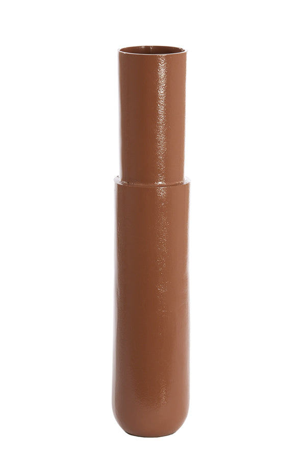 Elegant Tall Terra-Brown Vase Ø13x64 cm - Asego Shiny Design