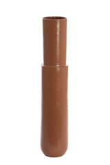 Elegant Tall Terra-Brown Vase Ø13x64 cm - Asego Shiny Design