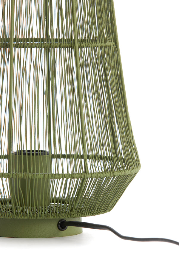 Olive Green Banjar Table Lamp - 24x33 cm